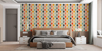 Swirling retro design for vibrant walls.
