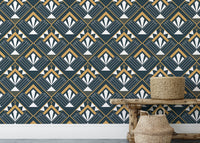 Retro-inspired Deco wallpaper with abstract design.