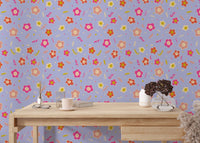 Bright and colorful smiley blooms design for walls

