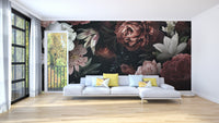 Stylish romantic blossom wallpaper mural.
