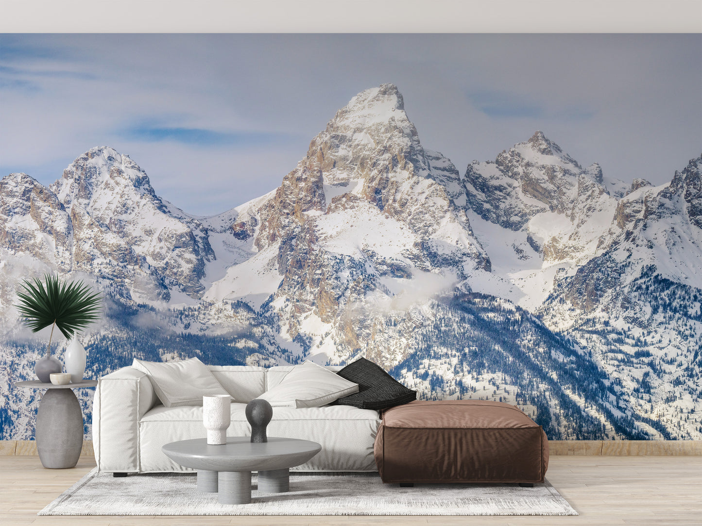Beautiful rocky summit mural for natural vibes.
