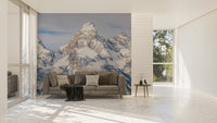 Scenic rocky summit panorama wall decor mural.
