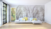 Sophisticated botanical palm wallpaper mural.
