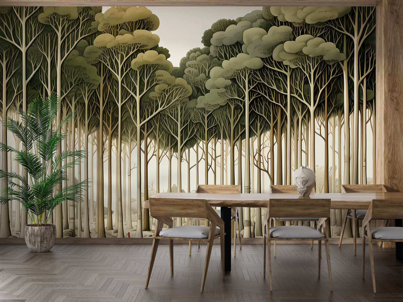 Whimsical forest wallpaper for walls
