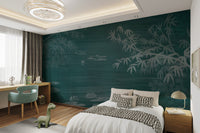 Relaxing bamboo forest scene for peaceful walls