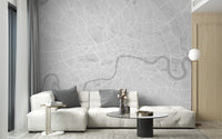 Abstract city lines mural for modern interiors
