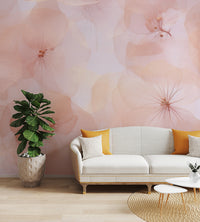 Vintage soft pink floral wallpaper

