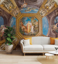 Grand historic ceiling fresco wallpaper
