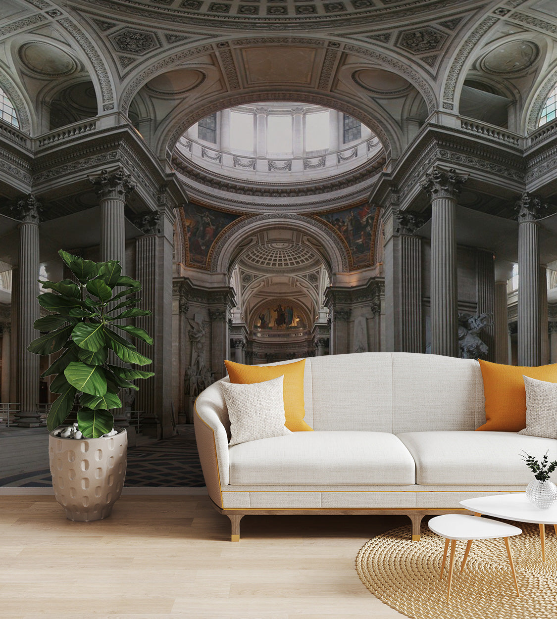 Ornate columns and dome wallpaper
