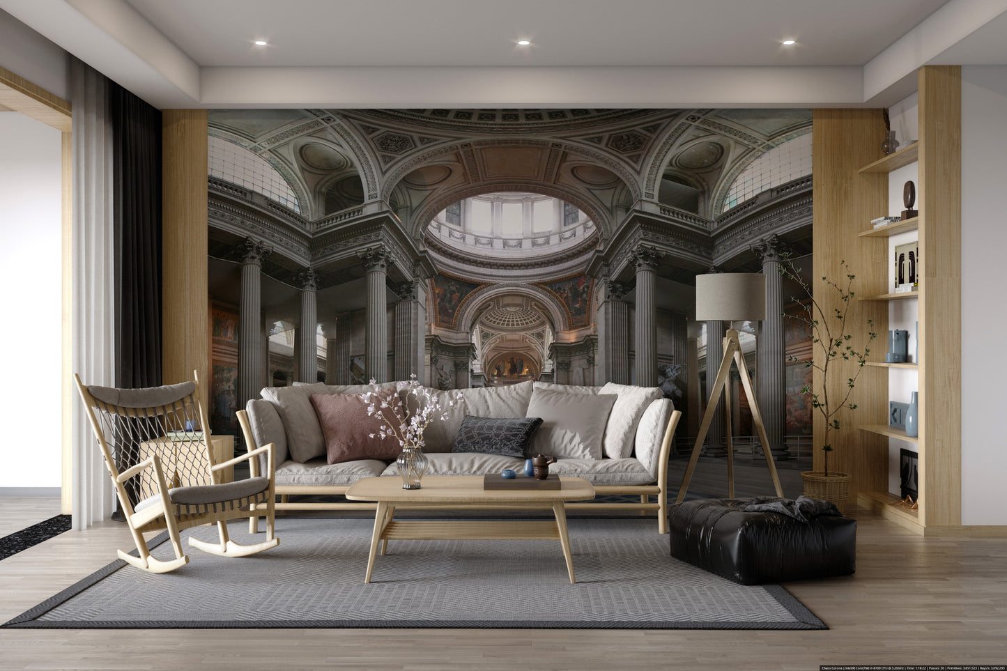 Historic architecture mural design
