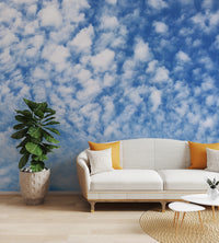 Serene sky wallpaper with fluffy clouds
