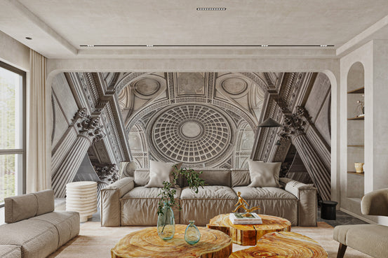 Intricate neoclassical ceiling mural
