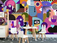 Colorful vision-inspired wall mural artwork
