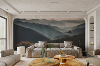 Golden sunrise over mountain peaks
