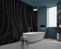 Abstract topographic map wallpaper with sleek curves
