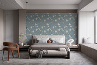 Stylish turquoise wallpaper mural design
