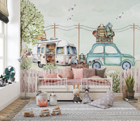 Fun Family Road Trip Wallpaper Mural
