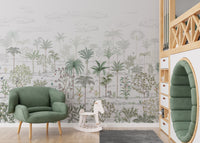 Tropical jungle wall mural for nature-inspired rooms
