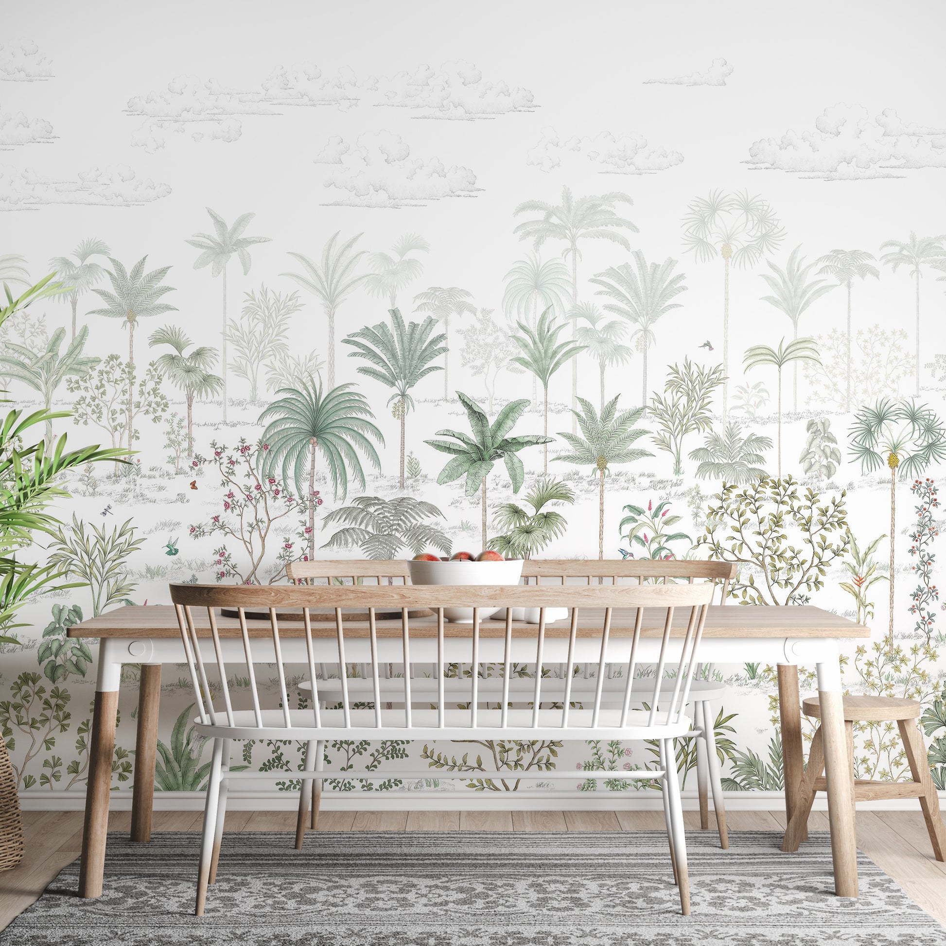 Artistic tropical jungle wallpaper for dynamic decor
