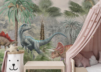 Room wallpaper featuring dinosaur fantasy designs for kids