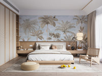 Peel and stick tropical paradise mural for walls