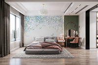 Whimsical Butterfly Meadow Wall Mural with delicate details