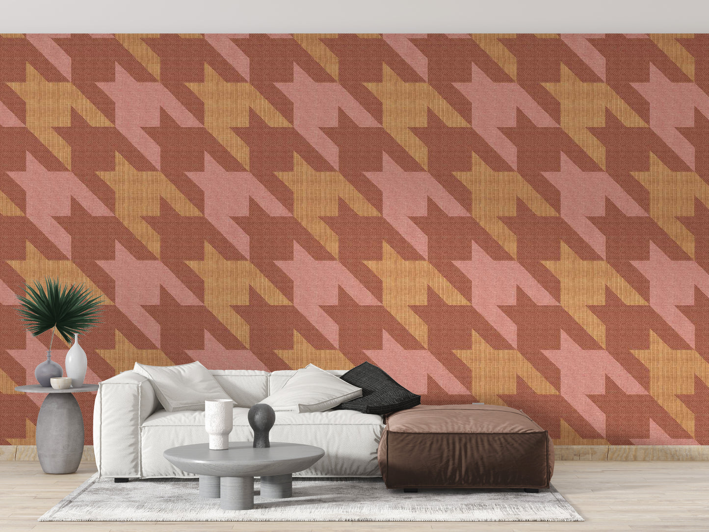 Classic Houndstooth Pattern Wallpaper Mural