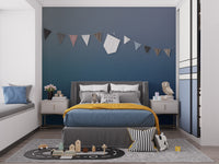Stylish blue green ombre mural for interiors
