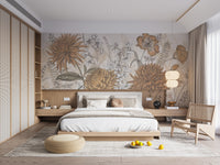 Wildflowers garden peel-off mural for joyful wall decor