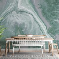 Luxurious green marble wall mural for bold interiors
