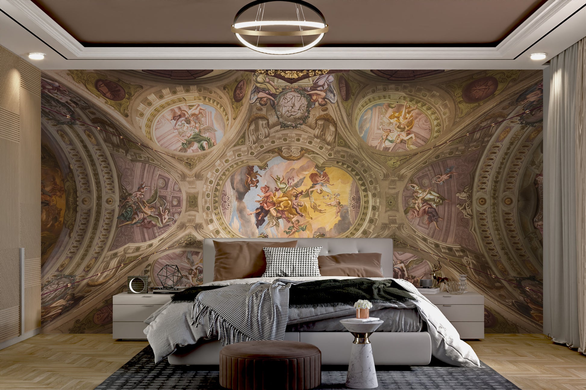 Vintage ceiling mural for home decor
