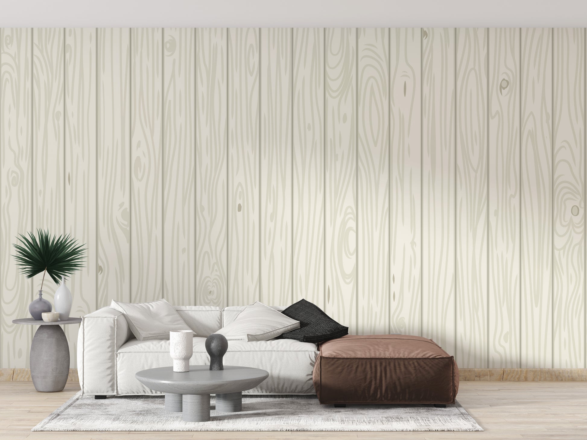 Authentic oak wood mural for natural look



