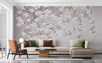 Spring-inspired floral wall mural for fresh spaces
