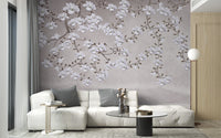 Floral springtime wall mural for brightening rooms
