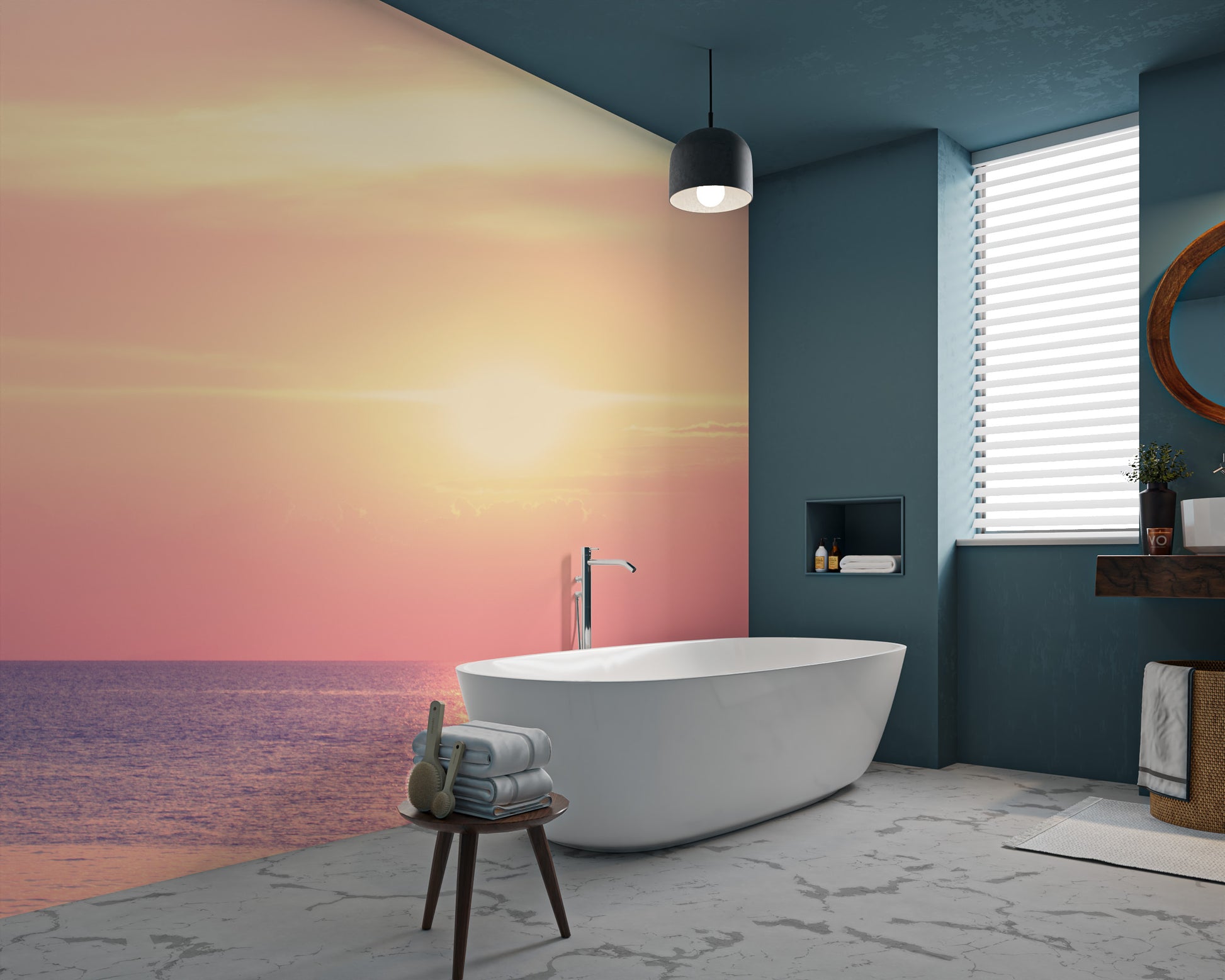 Relaxing seaside sunset wall decor
