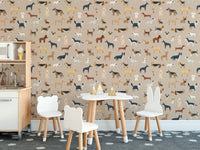 Dog lovers' wallpaper featuring a brown breed pattern
