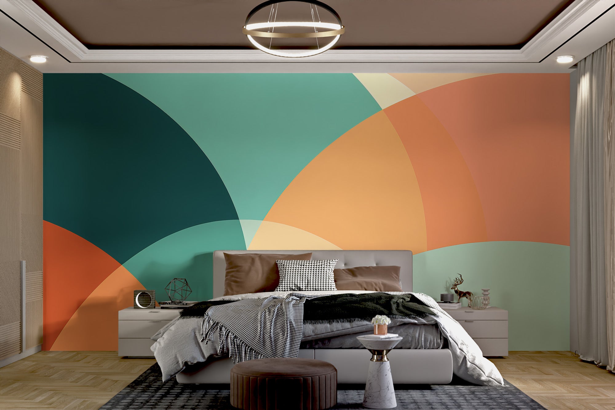 Retro-inspired bold wall covering
