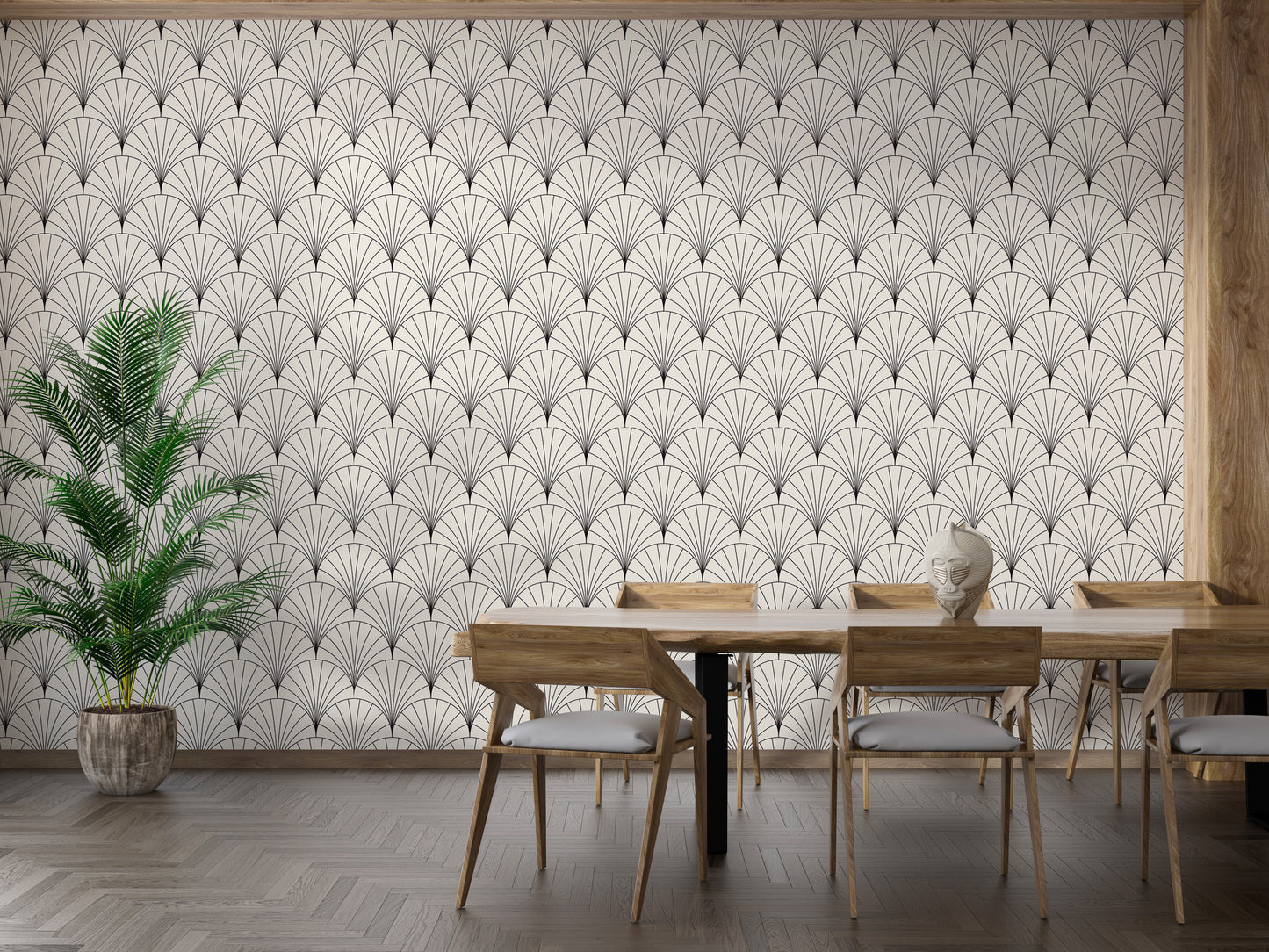 Stylish modern Deco tiles with vintage arc design.