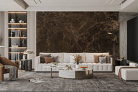 Emperador Dark marble wall mural with refined elegance