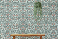 Enchanted vintage wallpaper with retro floral patterns