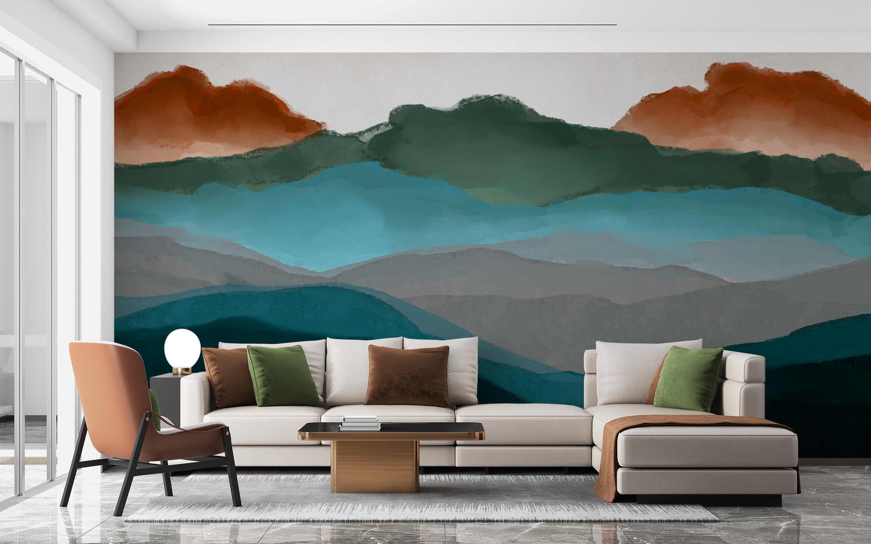 Sunset mountains wallpaper for calm vibes
