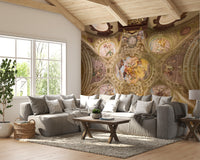 Decorative fresco-style ceiling wallpaper
