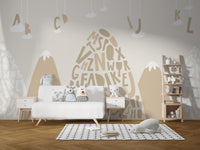 Brown peak wallpaper mural for educational spaces
