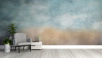 Grey cloud ombre wall mural for a tranquil atmosphere
