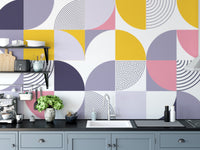 Abstract Swiss geometric mural wallpaper style
