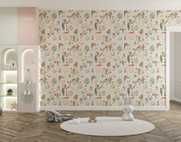 Educational space wallpaper mural for kids.
