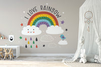 Magical rainbow scenery mural for walls
