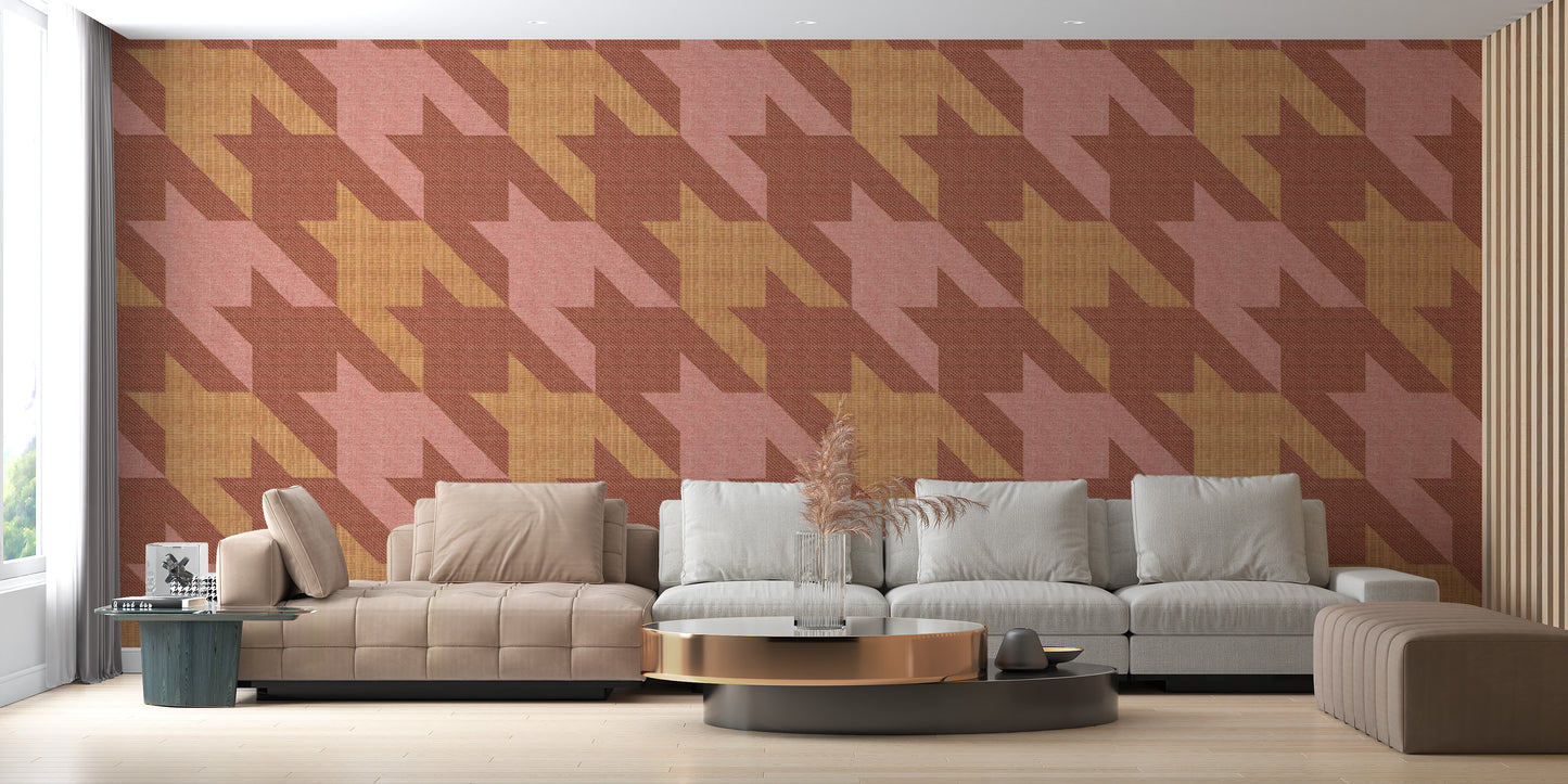 Classic Houndstooth Pattern Wallpaper Mural