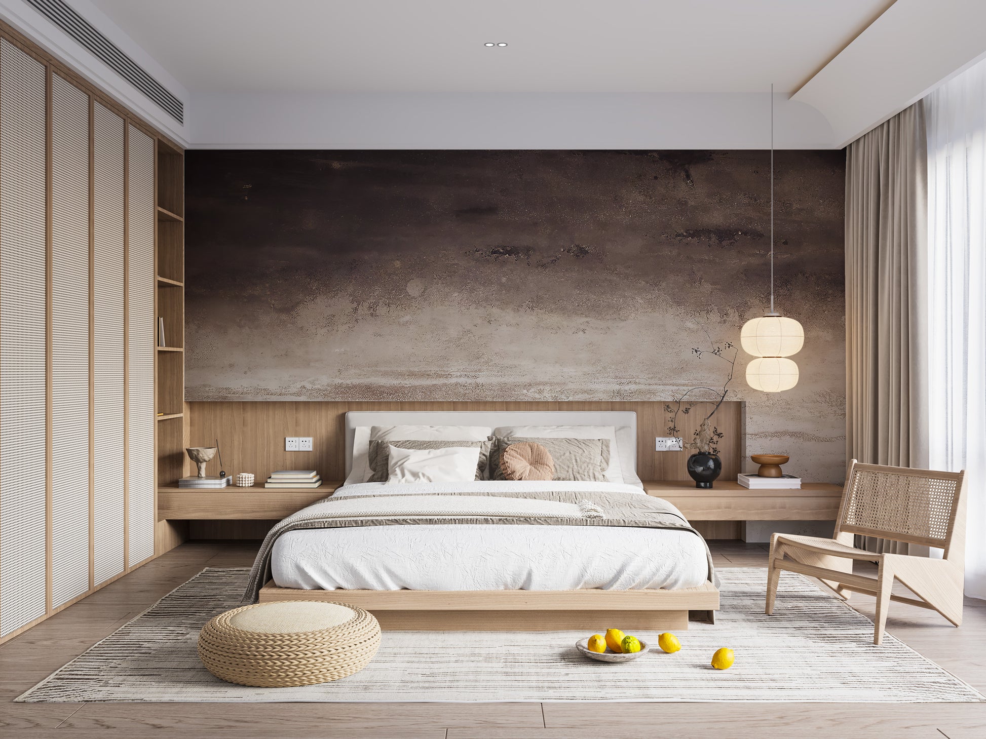 Misty Brown Horizon Wall Mural for peaceful decor