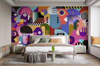 Artistic eclectic mural for creative interiors
